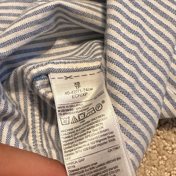 Men's Striped Oxford Button-Down Shirt - Blue and White - Picture 3 of 4